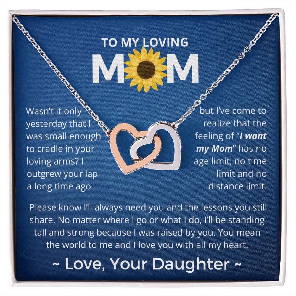 You Mean The World To Me - Interlocking Hearts Necklace For Mom