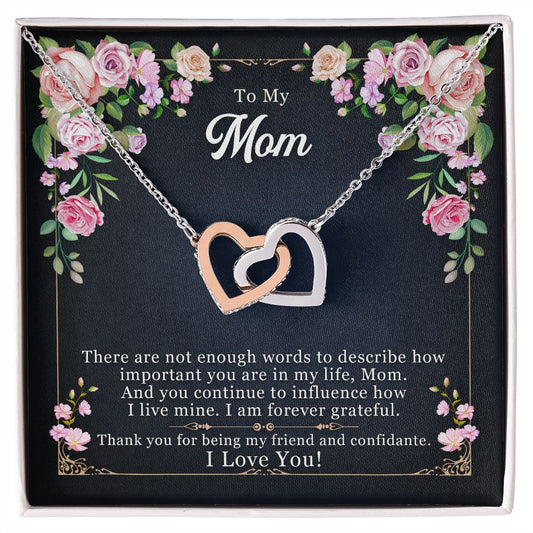 Message card necklace for Mom