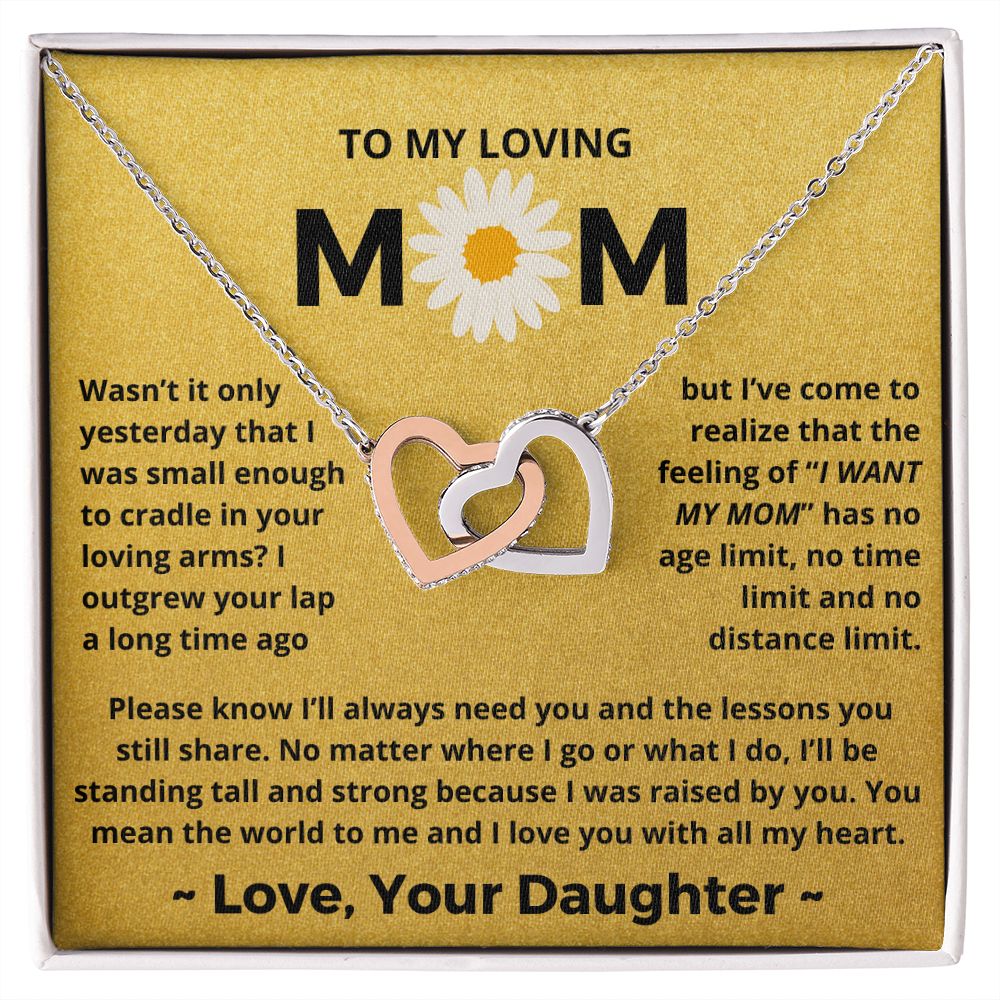 You Mean The World To Me - Interlocking Hearts Necklace For Mom