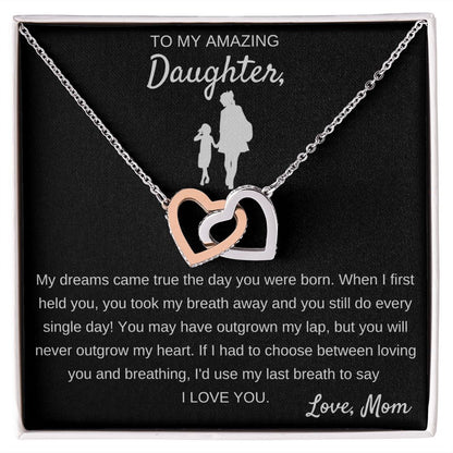 When I First Held You - Interlocking Hearts Necklace For Daughter