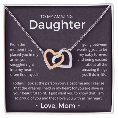 From The Moment - Interlocking Hearts Necklace For Daughter