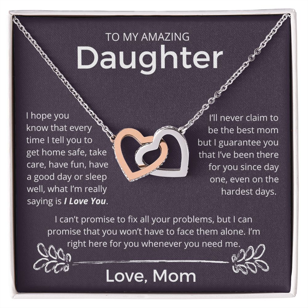 Whenever You Need Me - Interlocking Hearts Necklace For Daughter