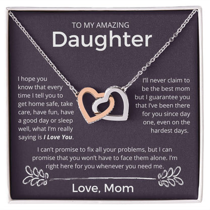 Whenever You Need Me - Interlocking Hearts Necklace For Daughter