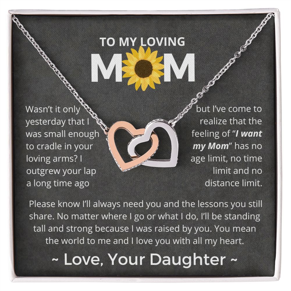 You Mean The World To Me - Interlocking Hearts Necklace For Mom