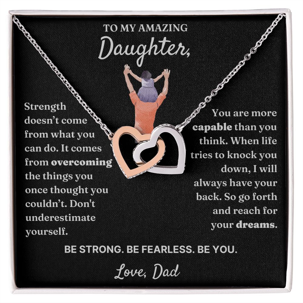 Don't Underestimate Yourself - Interlocking Hearts Necklace For Daughter