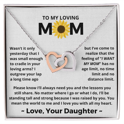 You Mean The World To Me - Interlocking Hearts Necklace For Mom