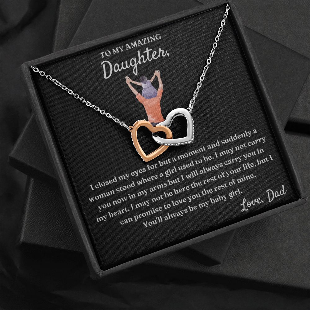My Baby Girl - Interlocking Hearts Necklace For Daughter