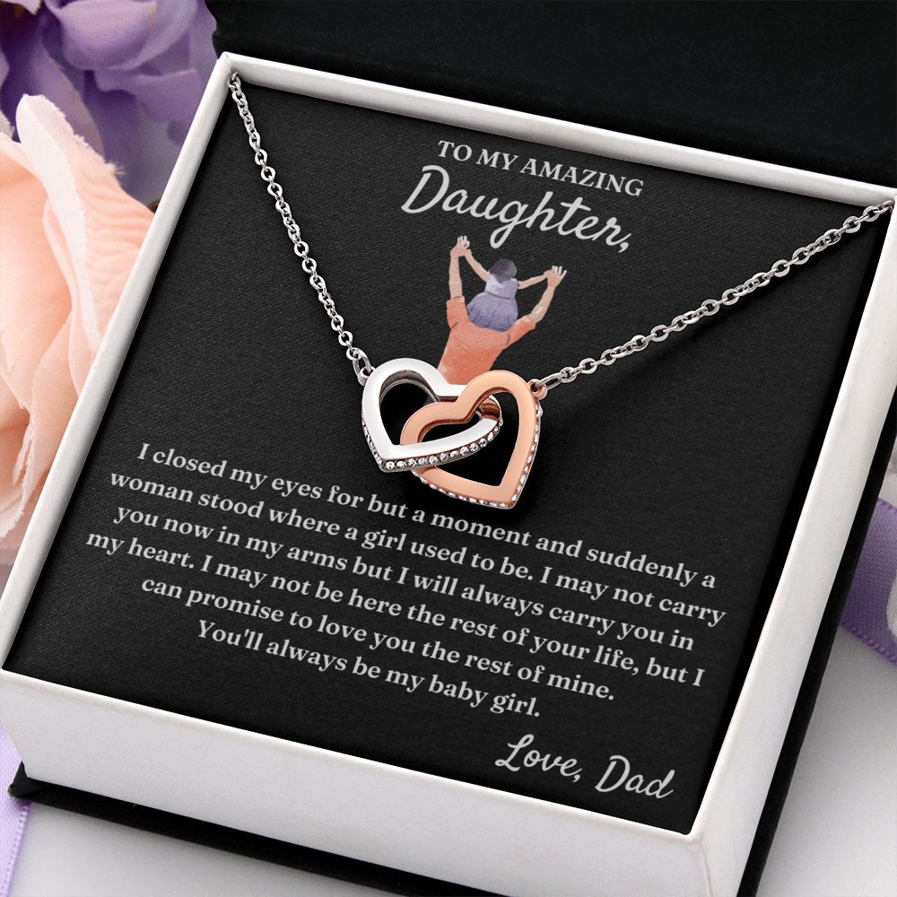 My Baby Girl - Interlocking Hearts Necklace For Daughter