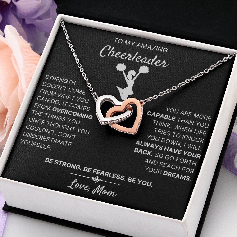 More Capable Than You Think - Interlocking Hearts Necklace For Cheerleader Daughter