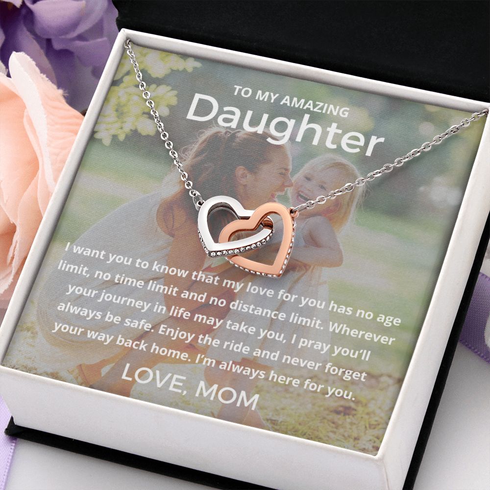 My Amazing Daughter - Interlocking Hearts Necklace For Daughter (Personalize With Your Photo!)