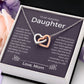 I'll Be Loving You Still - Interlocking Hearts Necklace For Daughter