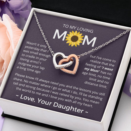 You Mean The World To Me - Interlocking Hearts Necklace For Mom