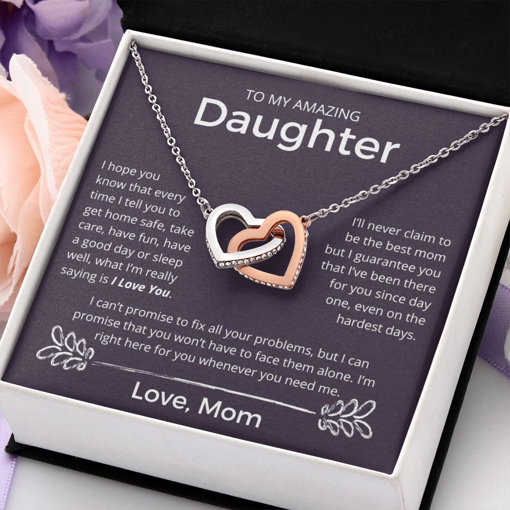 Whenever You Need Me - Interlocking Hearts Necklace For Daughter