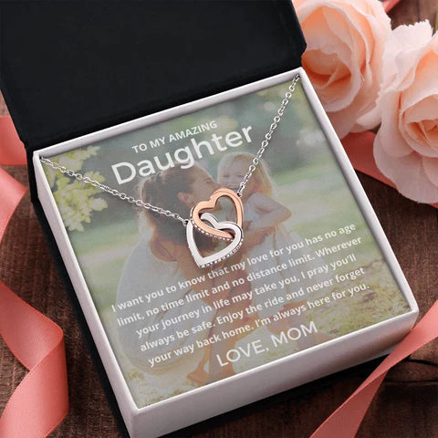 My Amazing Daughter - Interlocking Hearts Necklace For Daughter (Personalize With Your Photo!)