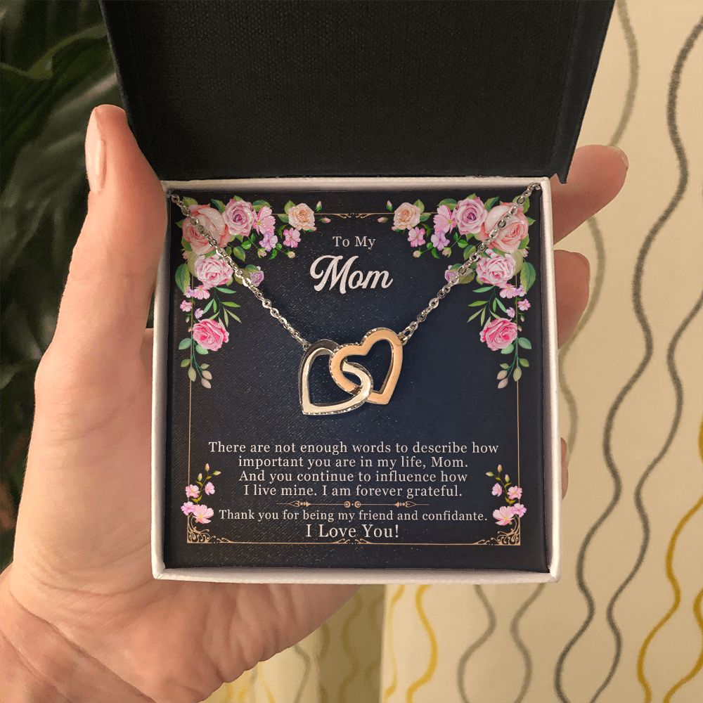 Message card necklace for Mom