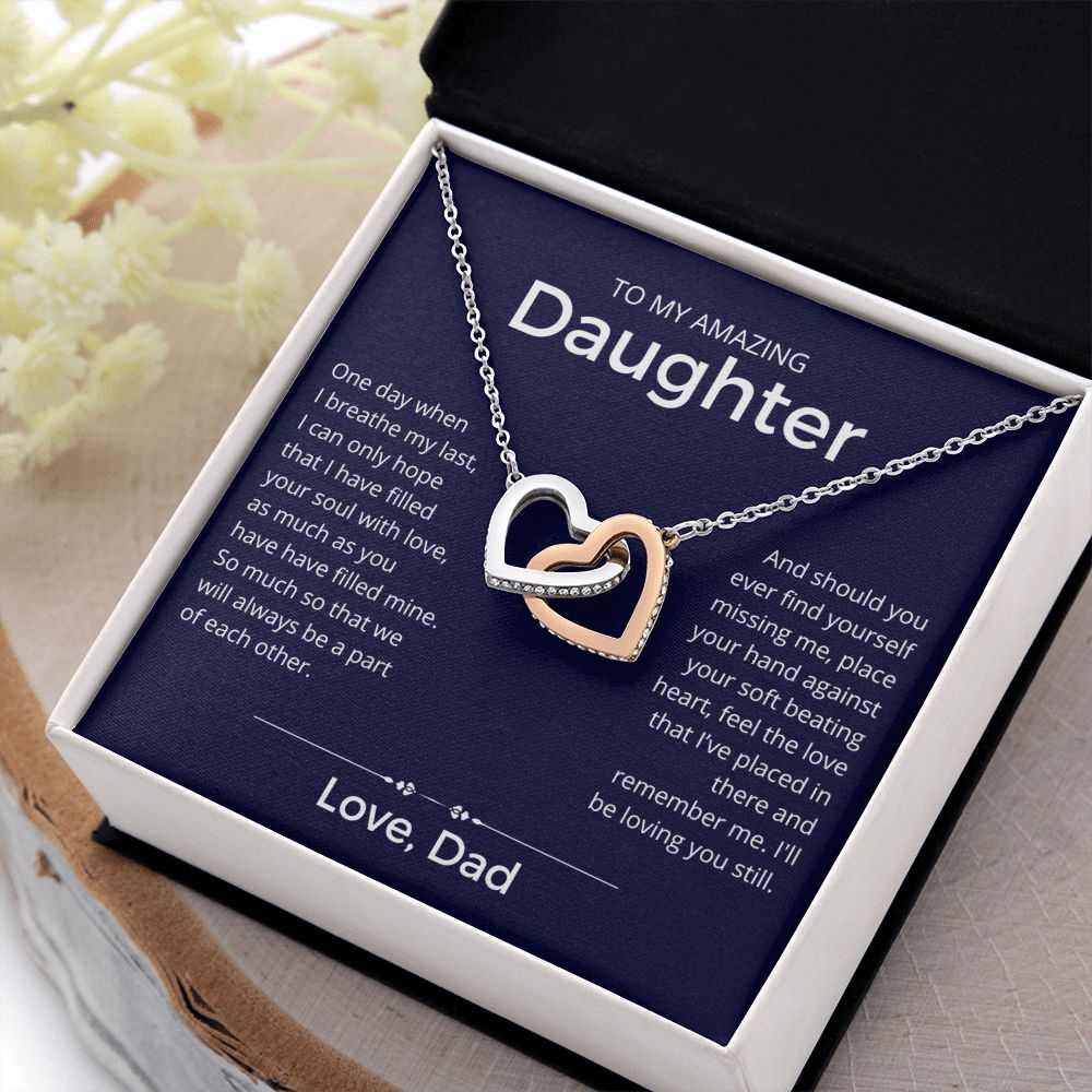 Always A Part Of Each Other - Interlocking Hearts Necklace For Daughter