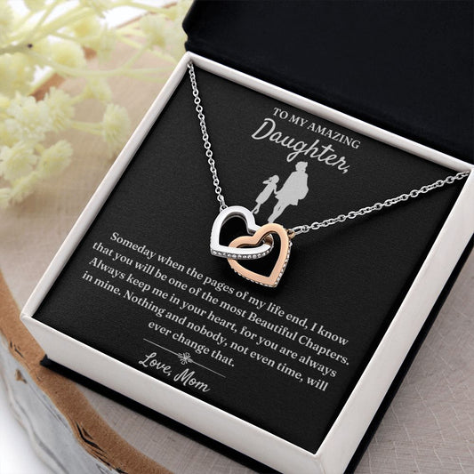One Of The Most Beautiful Chapters - Interlocking Hearts Necklace For Daughter