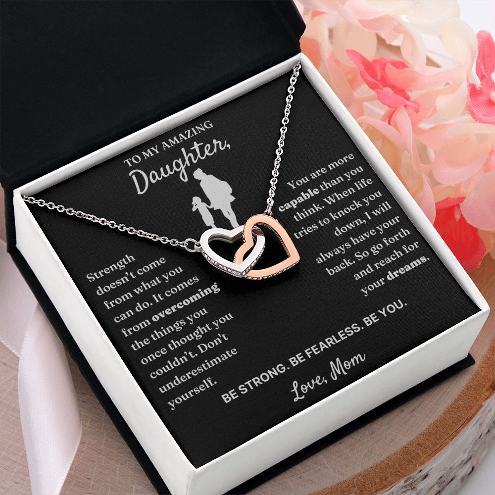 Be Fearless - Interlocking Hearts Necklace For Daughter