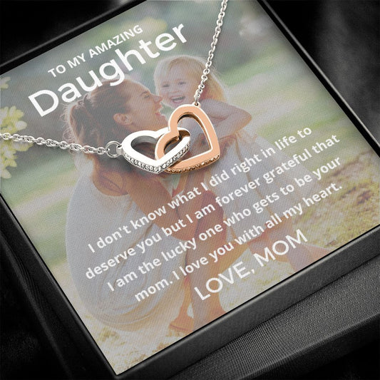The Lucky One - Interlocking Hearts Necklace For Daughter
