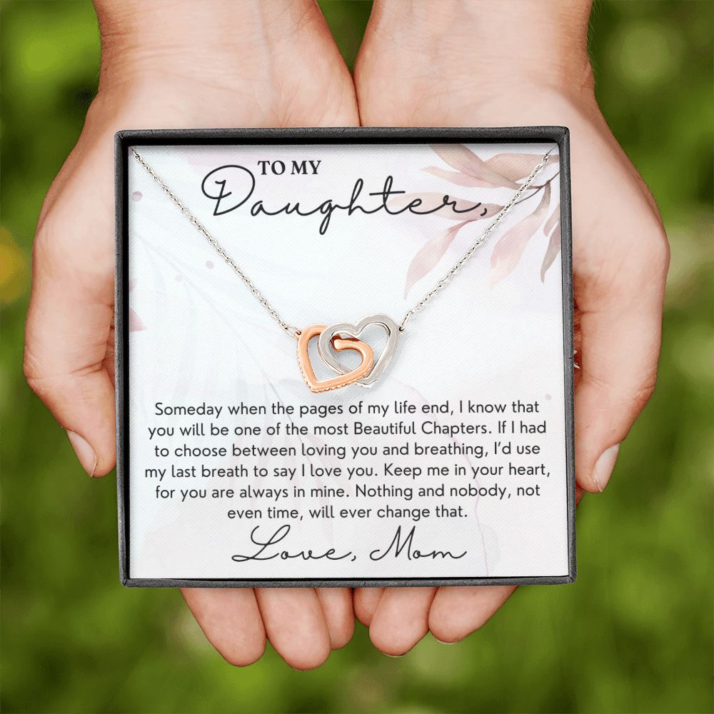Pages Of My Life - Interlocking Hearts Necklace For Daughter