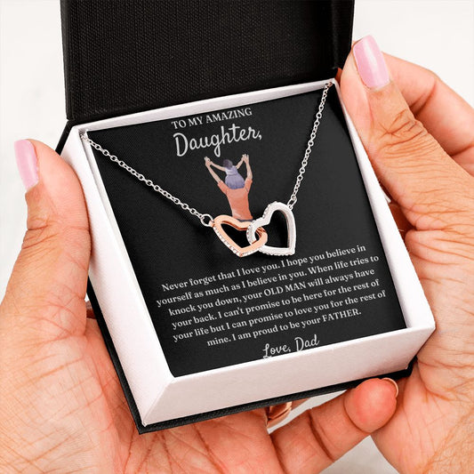 I Believe In You - Interlocking Hearts Necklace For Daughter