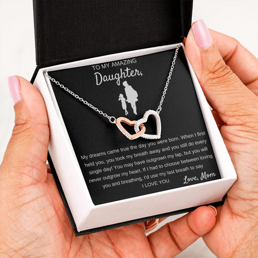 When I First Held You - Interlocking Hearts Necklace For Daughter
