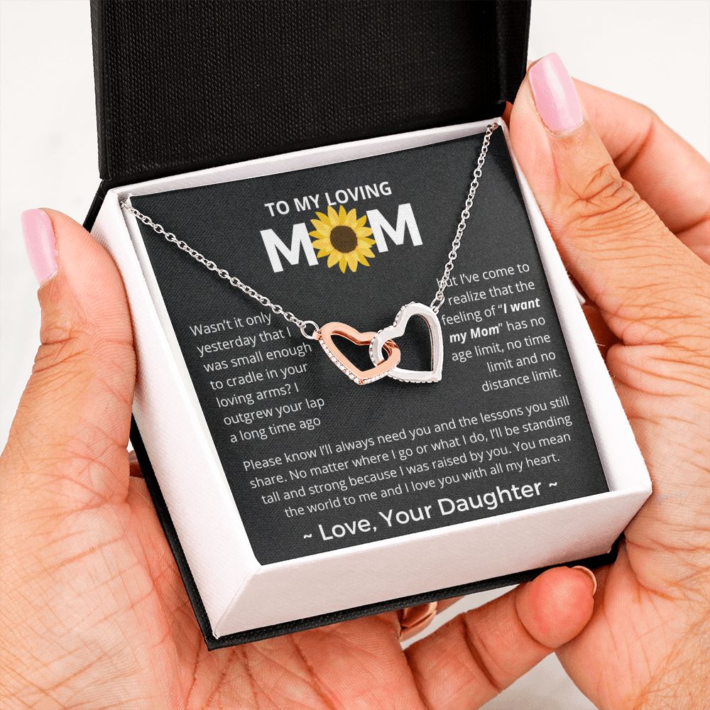 You Mean The World To Me - Interlocking Hearts Necklace For Mom