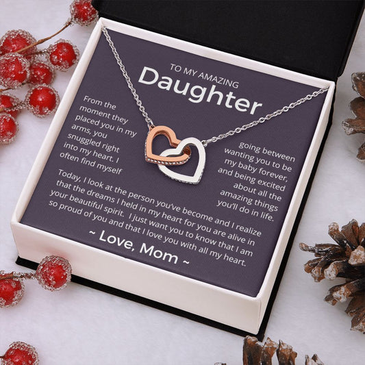 From The Moment - Interlocking Hearts Necklace For Daughter