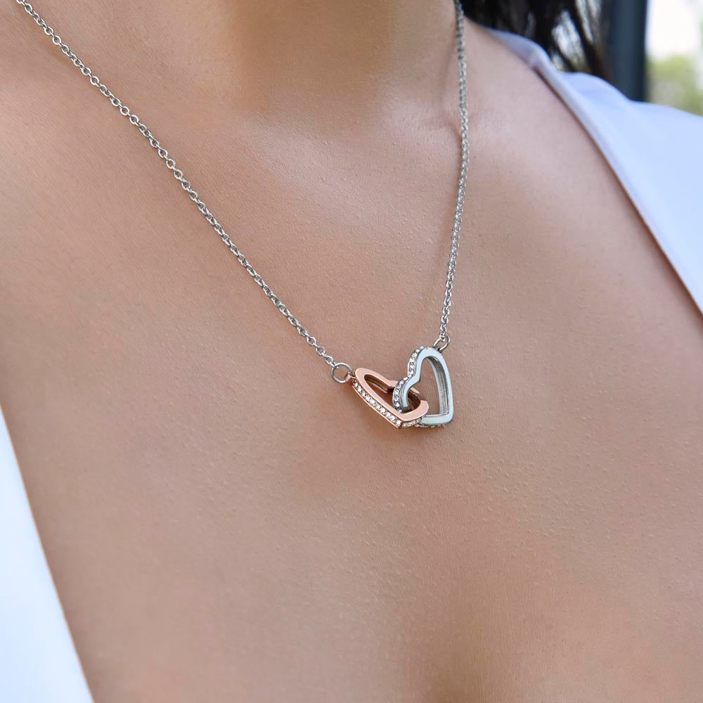 Never Forget Your Way Back Home - Interlocking Hearts Necklace For Daughter