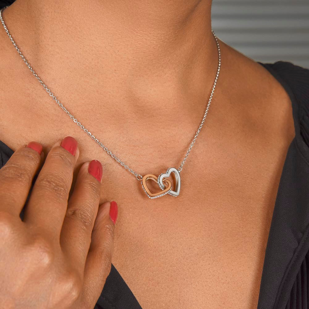 You Mean The World To Me - Interlocking Hearts Necklace For Mom