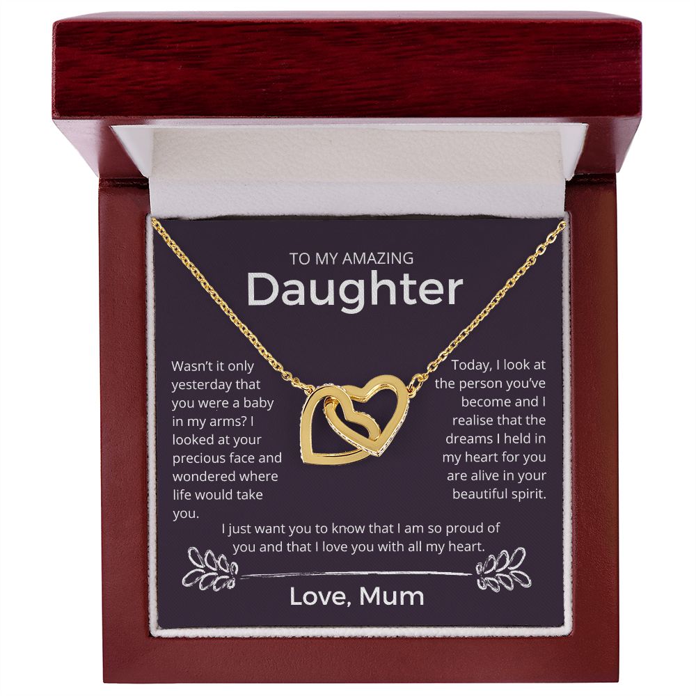 The Dreams I Held In My Heart - Interlocking Hearts Necklace For Daughter