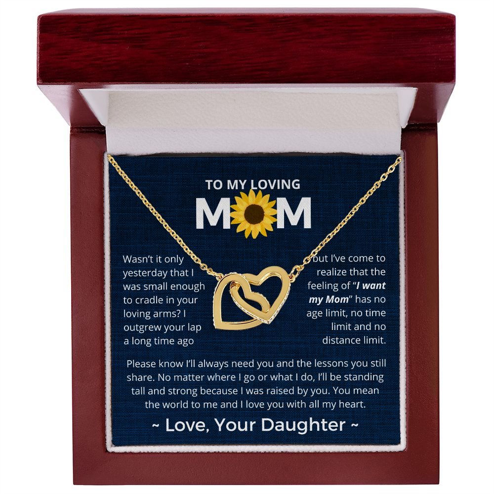 You Mean The World To Me - Interlocking Hearts Necklace For Mom