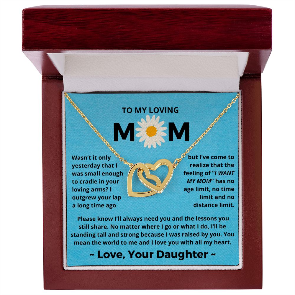 You Mean The World To Me - Interlocking Hearts Necklace For Mom