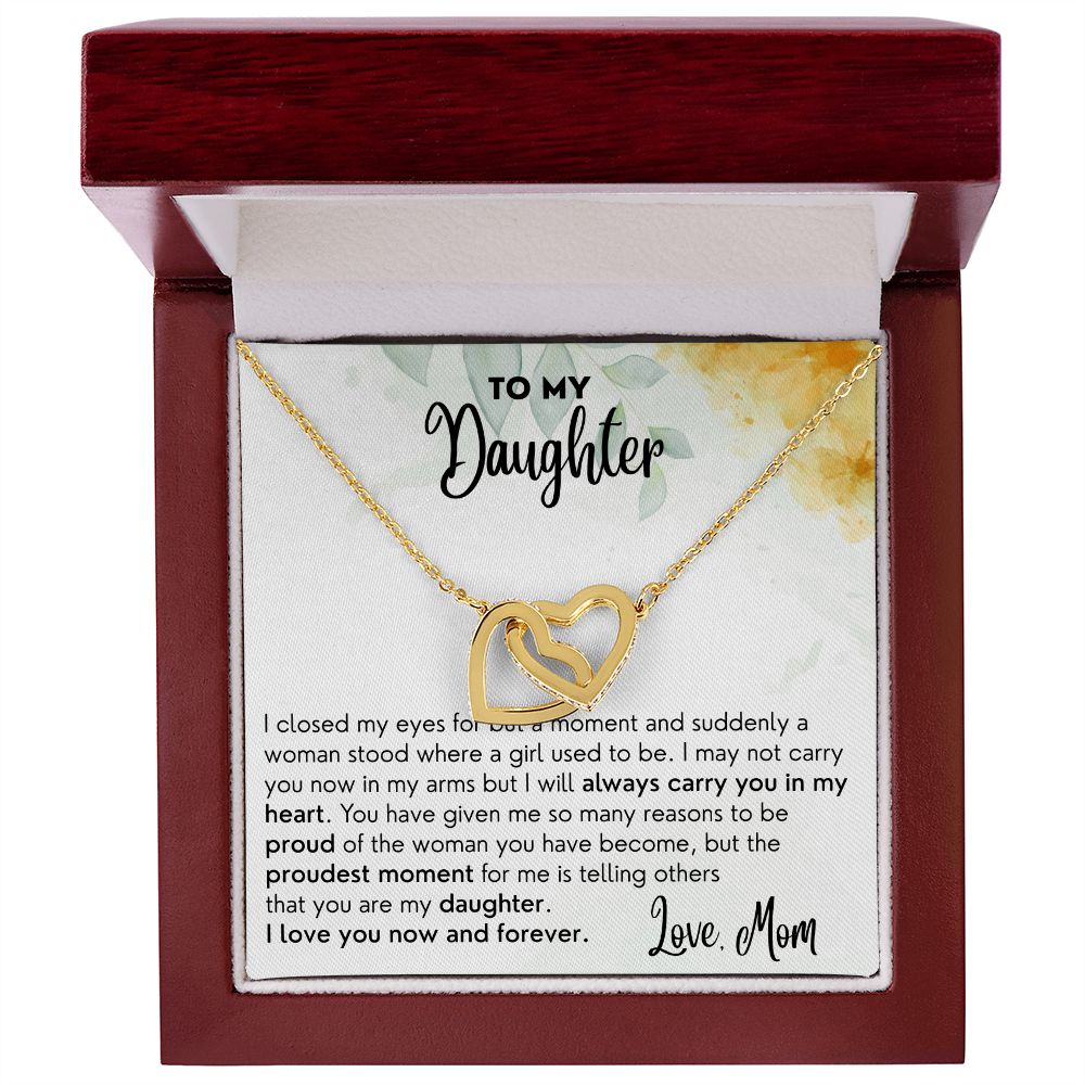 Now and Forever - Interlocking Hearts Necklace For Daughter