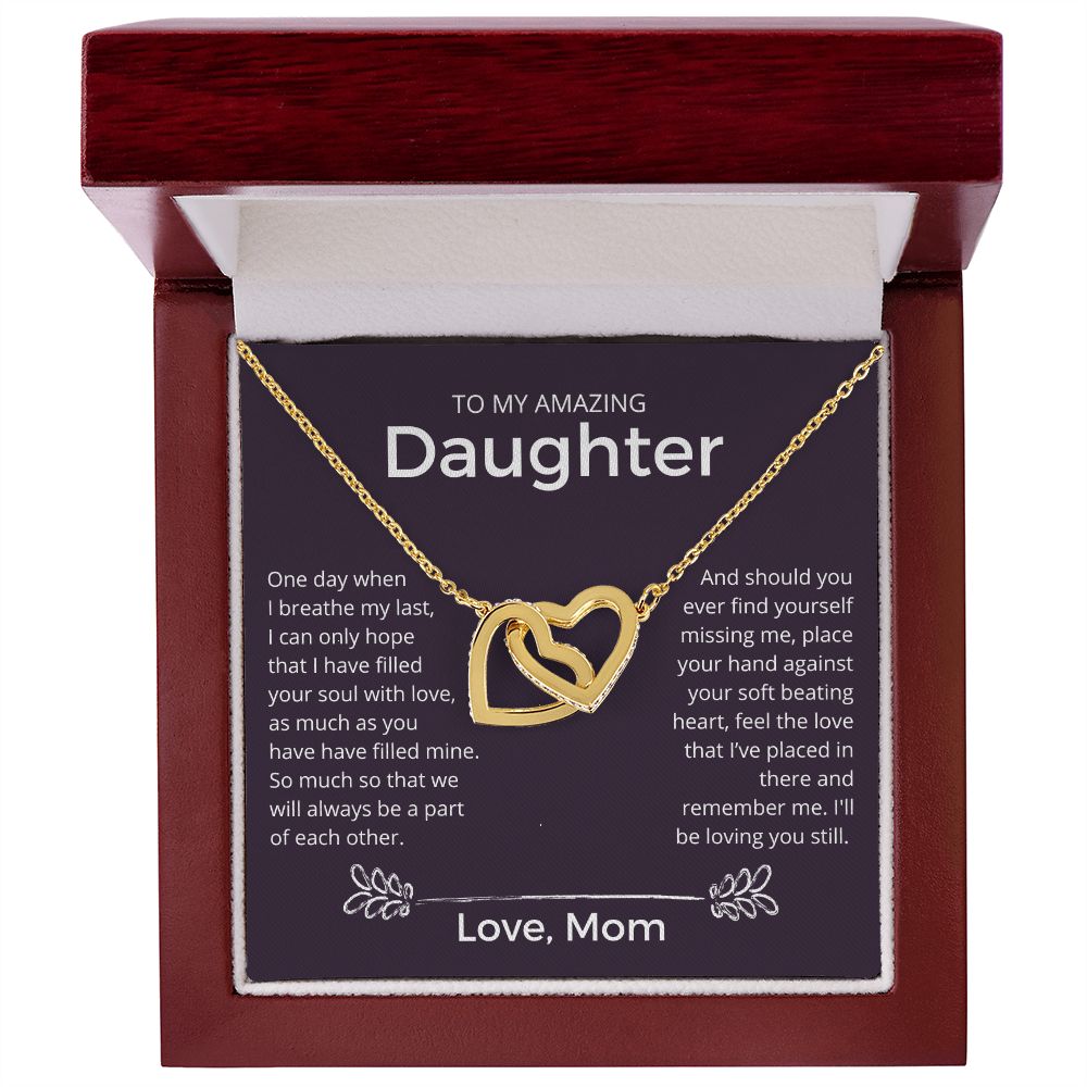 I'll Be Loving You Still - Interlocking Hearts Necklace For Daughter