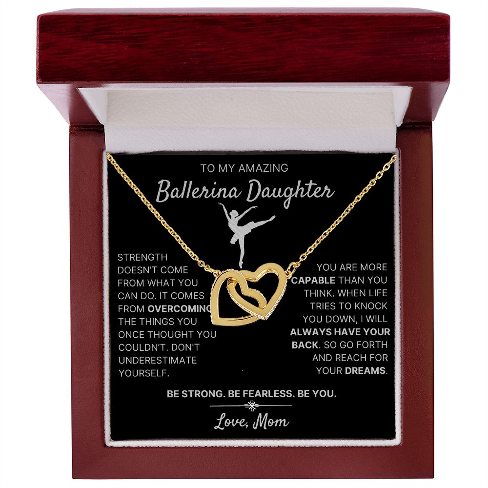 Reach For Your Dreams - Interlocking Hearts Necklace For Ballerina Daughter