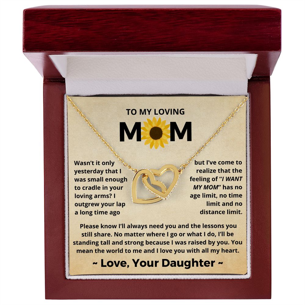 You Mean The World To Me - Interlocking Hearts Necklace For Mom