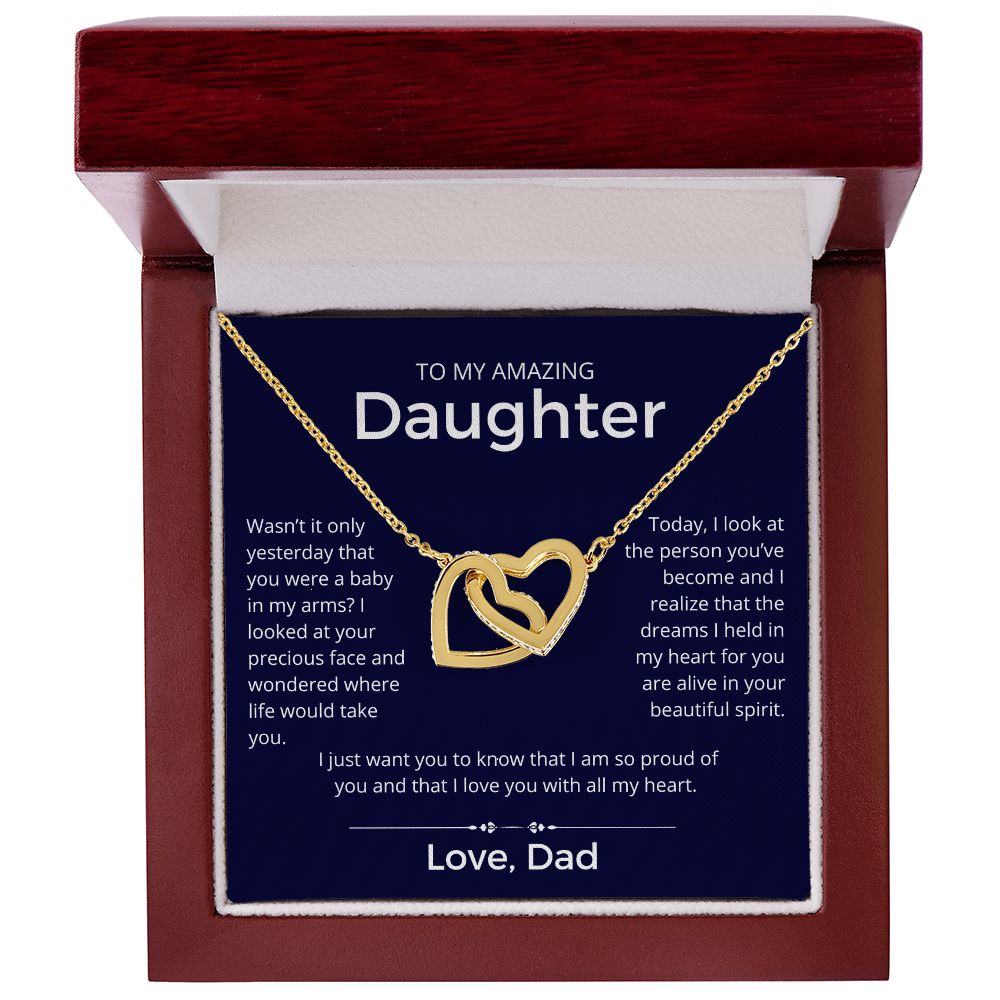 So Proud Of You - Interlocking Hearts Necklace For Daughter