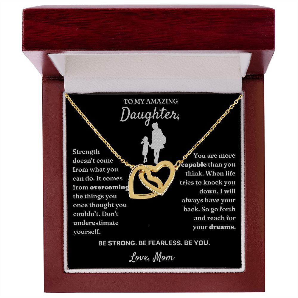 Be Fearless - Interlocking Hearts Necklace For Daughter