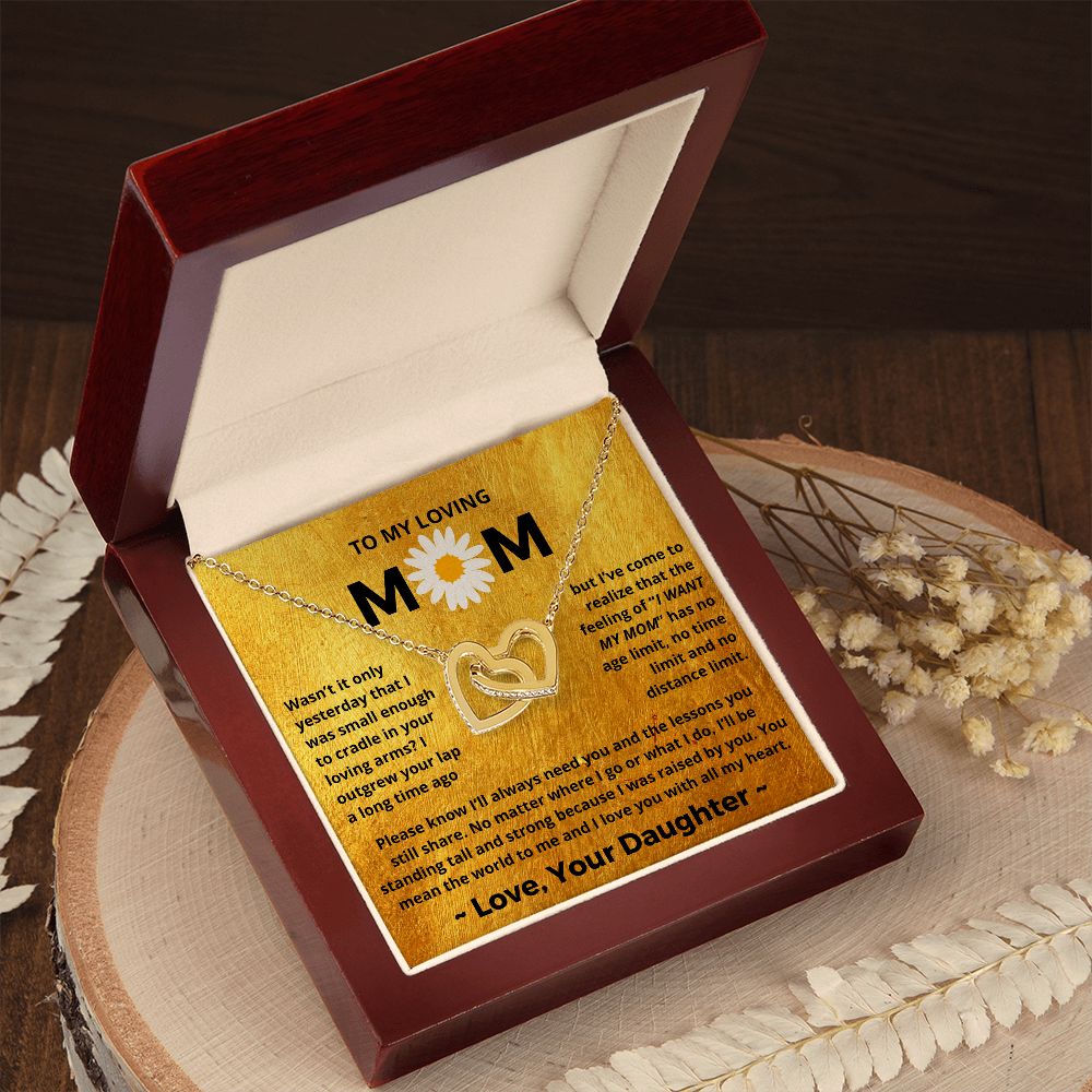 You Mean The World To Me - Interlocking Hearts Necklace For Mom