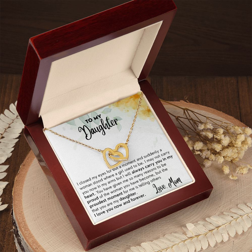 Now and Forever - Interlocking Hearts Necklace For Daughter