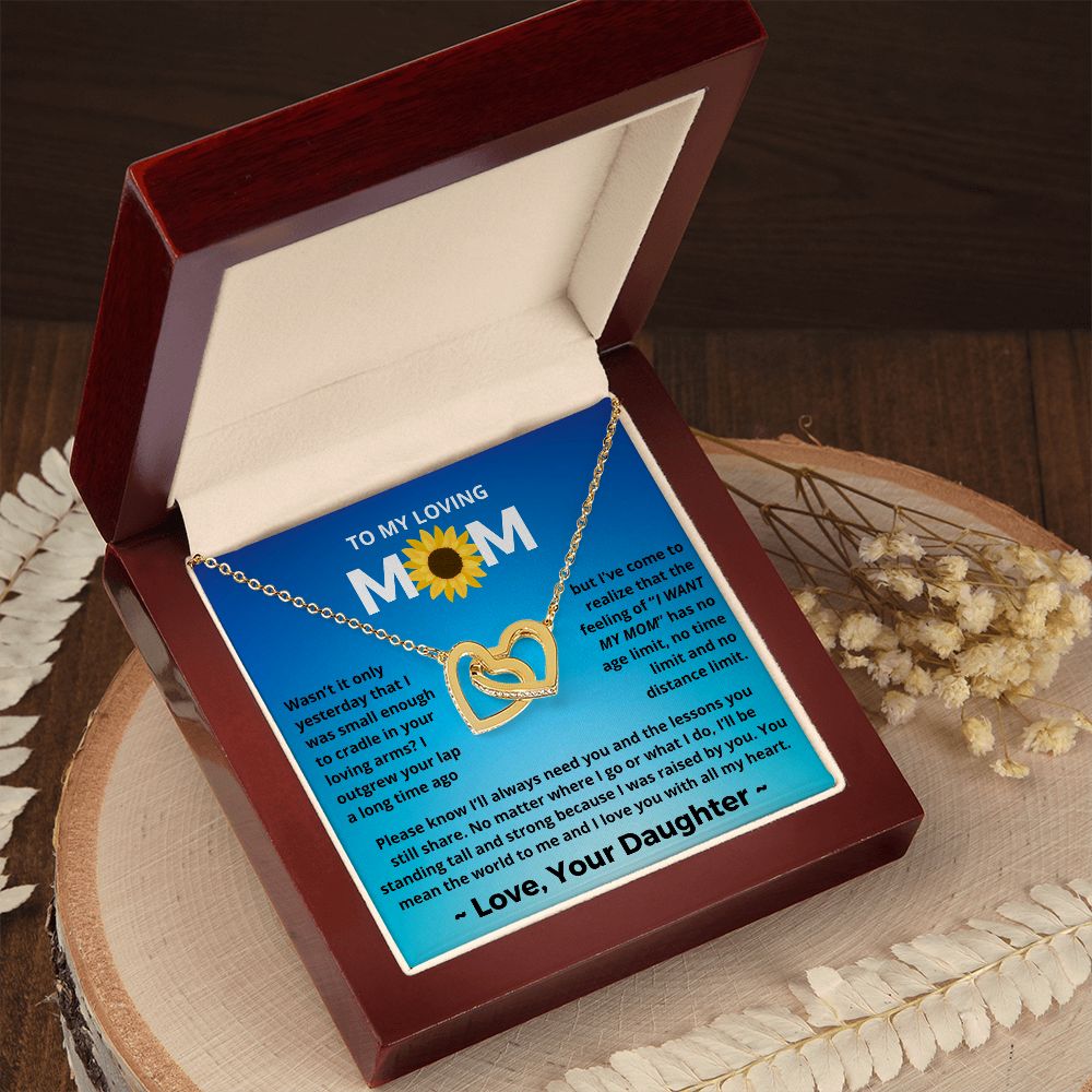 You Mean The World To Me - Interlocking Hearts Necklace For Mom