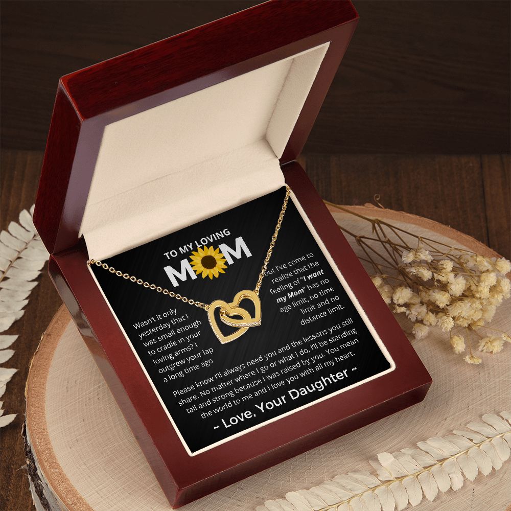 You Mean The World To Me - Interlocking Hearts Necklace For Mom