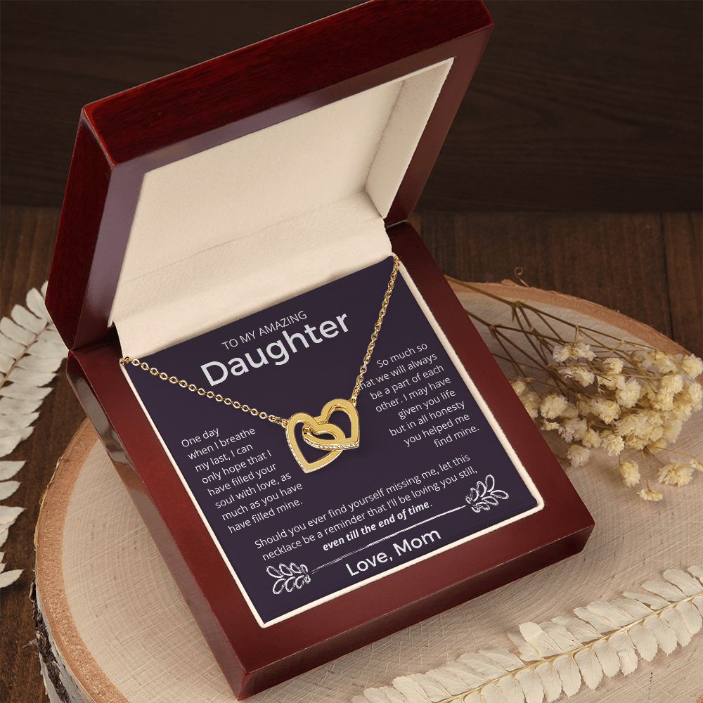 Even Till The End Of Time -  Interlocking Hearts Necklace For Daughter