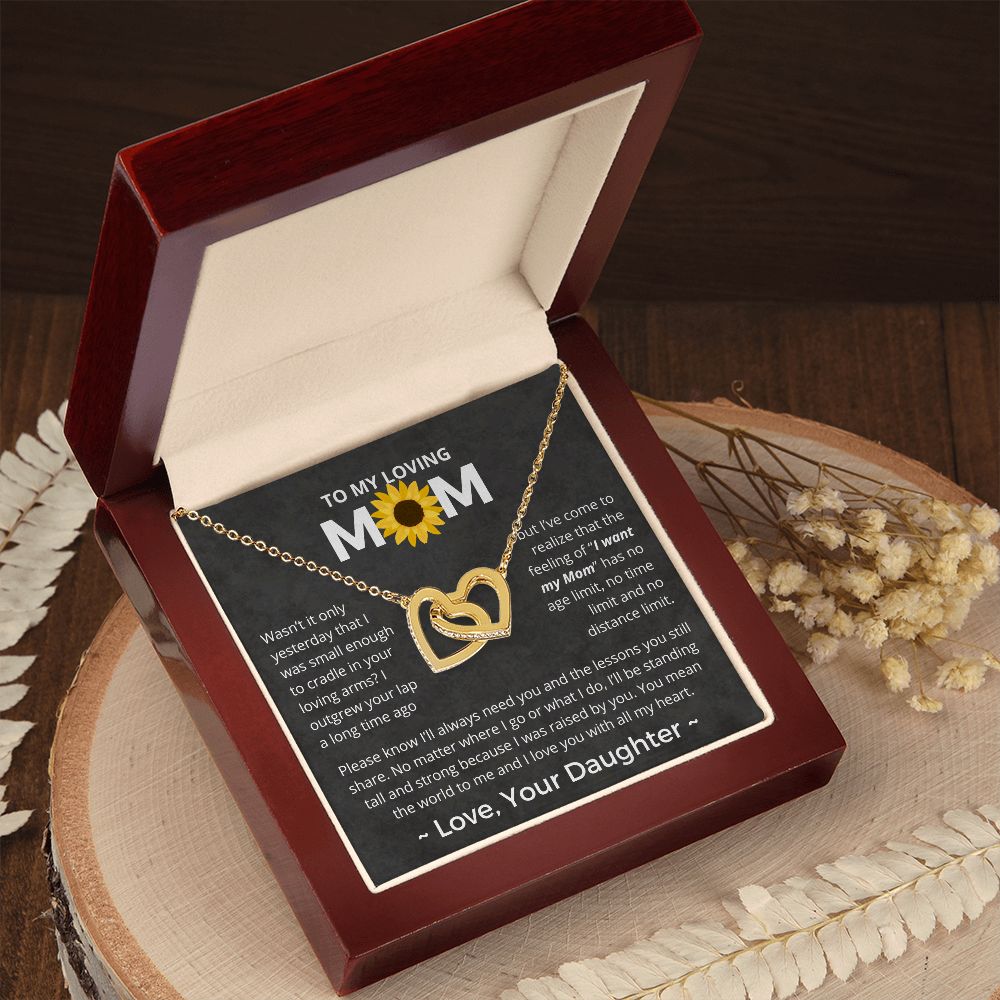 You Mean The World To Me - Interlocking Hearts Necklace For Mom