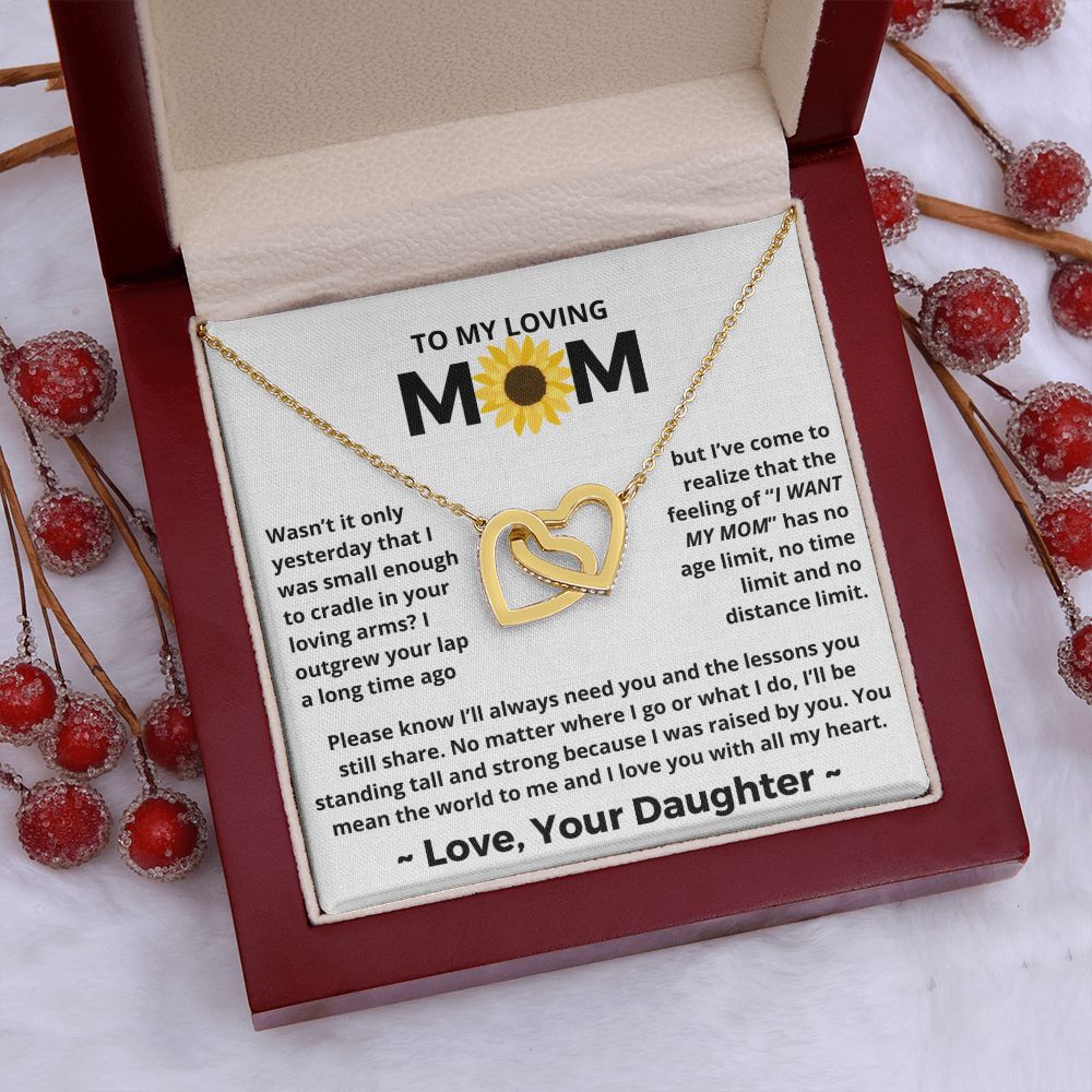 You Mean The World To Me - Interlocking Hearts Necklace For Mom