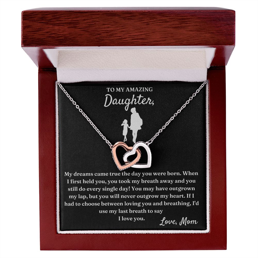 My Last Breath - Interlocking Hearts Necklace For Daughter