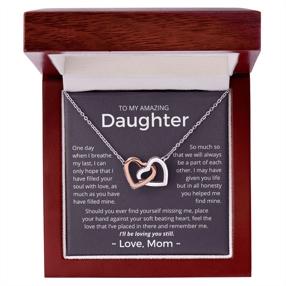 When I Breath My Last - Interlocking Hearts Necklace For Daughter
