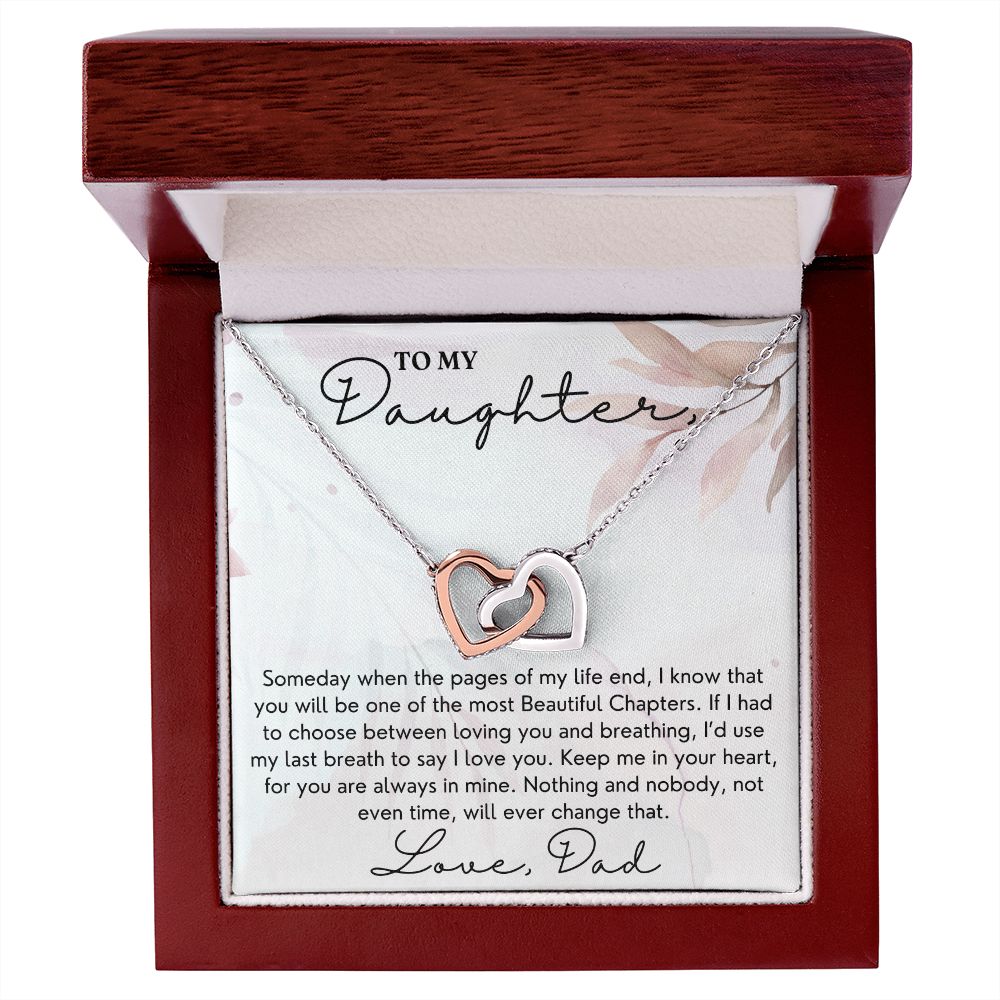 Most Beautiful Chapter Of My Life - Interlocking Hearts Necklace For Daughter