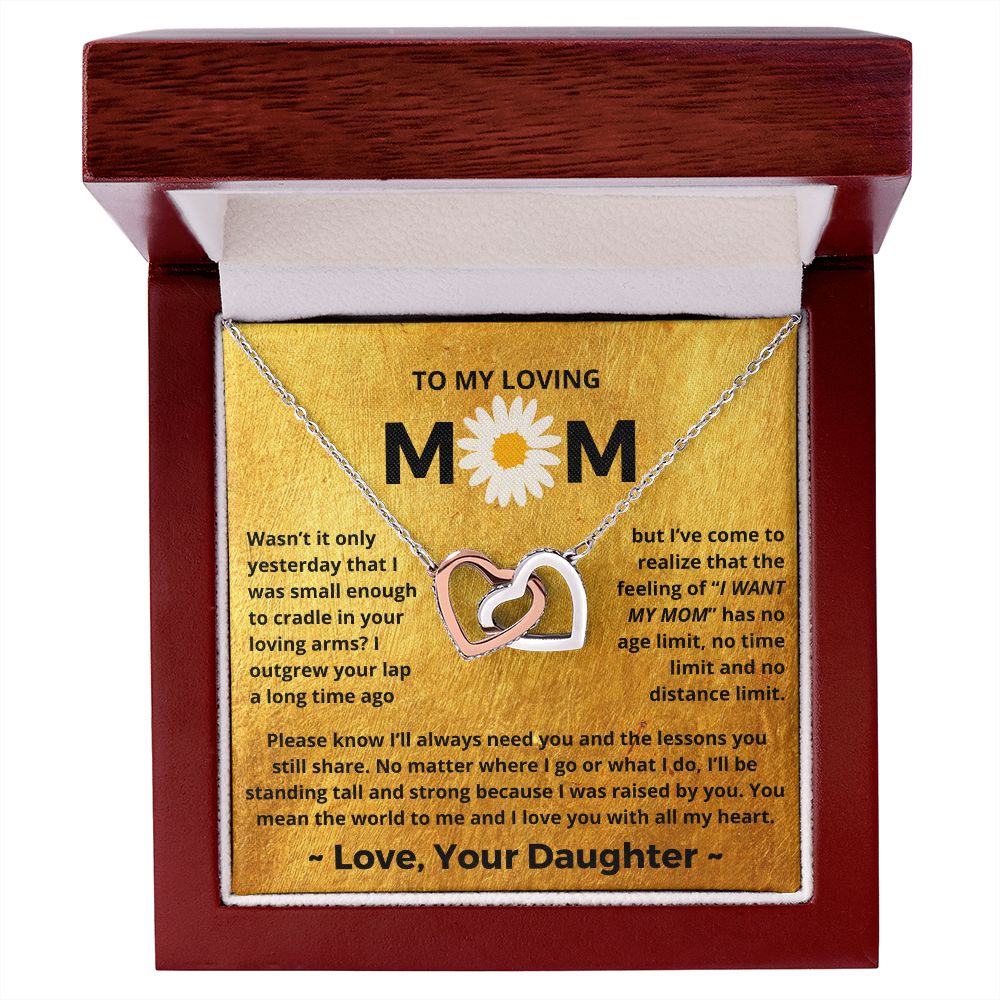You Mean The World To Me - Interlocking Hearts Necklace For Mom